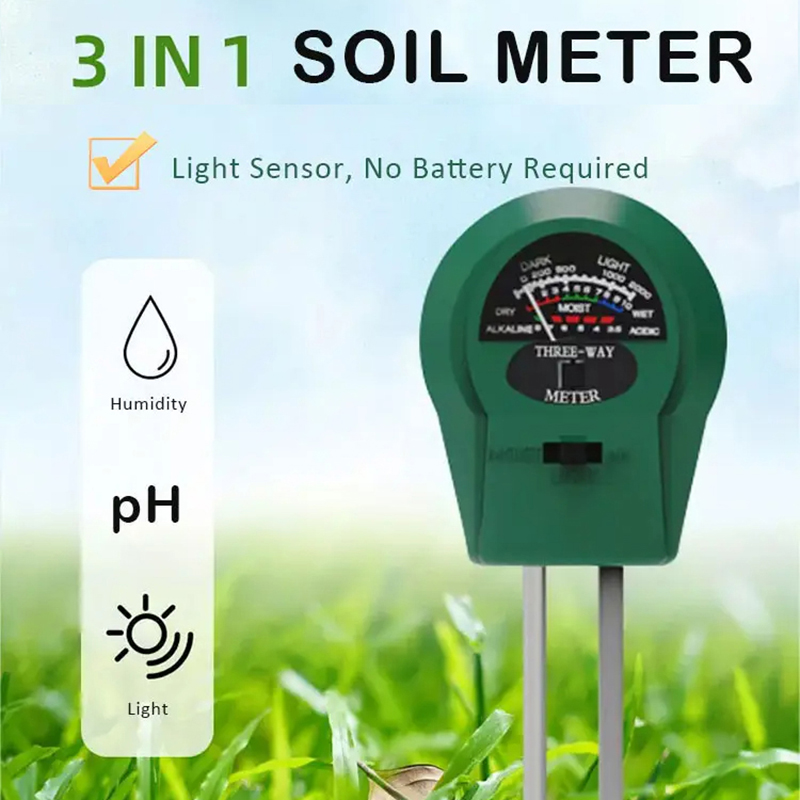Moisture Meter Plant - 3 in 1土壌pHテスター、4 in 1 pHライト水分酸性度テスター、土壌テスター水分計、植物土壌テスターキット（花用）