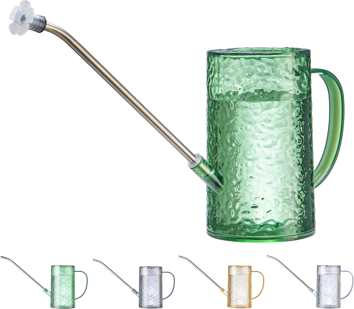 Watering Can Long Spout - 屋内植物用小型じょうろ - 34オンスの漏れ防止軽量ポット、長い注ぎ口とシャワーヘッド付き