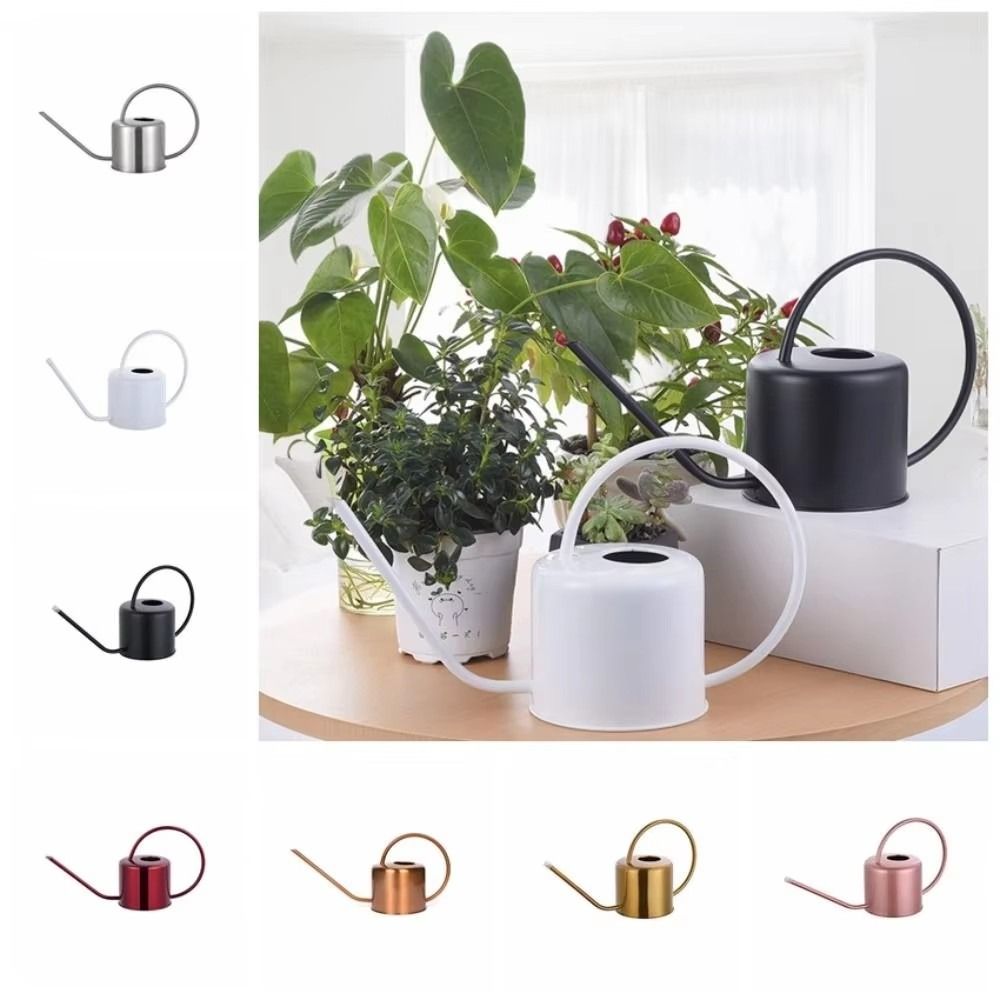 Watering Can Long Spout - u 1.3L 植物散水用ケトル ステンレス鋼製 長い注ぎ口付きじょうろ 大容量