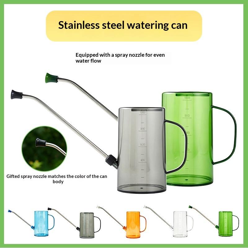 Watering Can Long Spout - 1 個 1/1.5L ロング注ぎ口じょうろスプレーノズル付き屋内屋外植物用フラワーガーデン灌漑スプレーポット