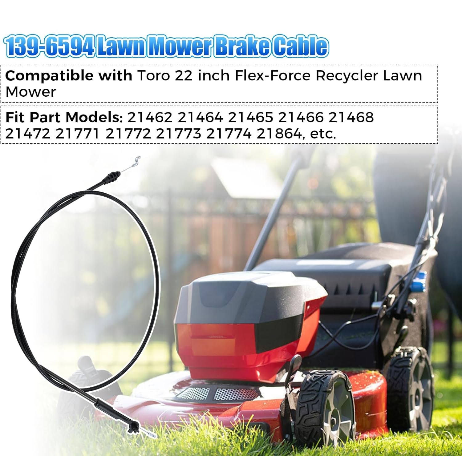 Gardening Tools B&Q - 139-6594 PP B&S ブレーキケーブル Toro 22インチ