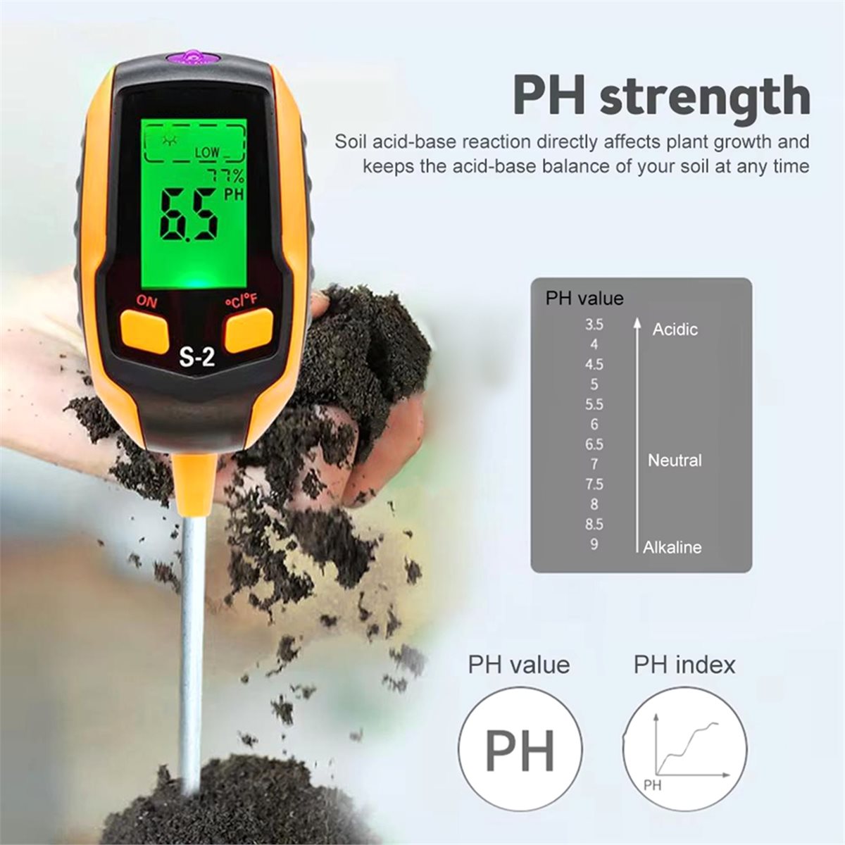 Gardening Tools B&Q - (PQWN) 土壌水分センサーメーター検出器金属プローブ園芸植物花水分析器試験器具湿度計ツール B