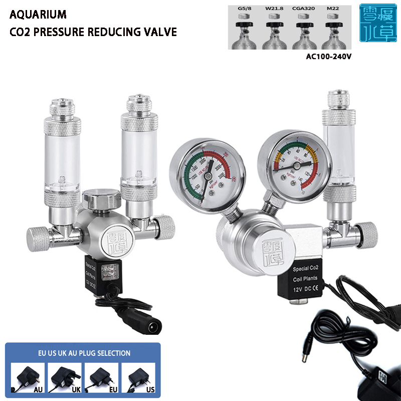 Aquaponics Fish Tank - 水槽用CO2調整器ソレノイドバルブ、気泡計、水草水槽用CO2反応制御システム、減圧弁