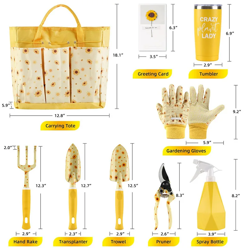 Gardening Tools Cute - 耐久性のあるガーデンツールセット レディース向けキュートな園芸ギフト ガーデンツールキット 精巧なプリント入り 手動ガーデンツール