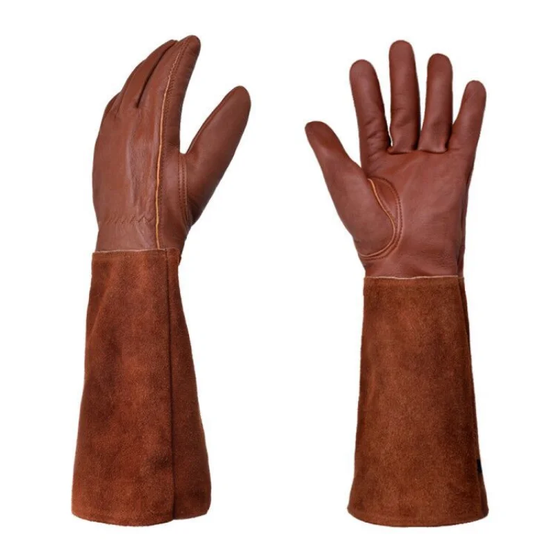 Garden Gloves Thorn Proof - 頑丈なガーデニングローズ剪定ガントレットグローブ、とげのない、長袖、作業、溶接、庭、1ペア