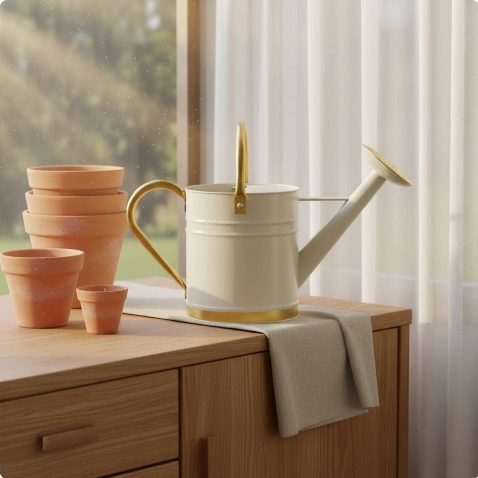 Watering Can Long Spout - 長い注ぎ口の水まき缶、漏れ防止金属製水まきポット、バルコニー、オフィス用