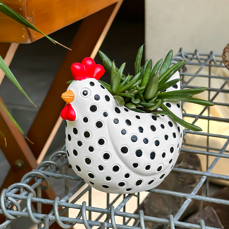 Gardening Tools Cute - 面白い斑点のある鶏の花瓶かわいい雄鶏モデル花瓶庭中庭牧場花瓶装飾ギフト