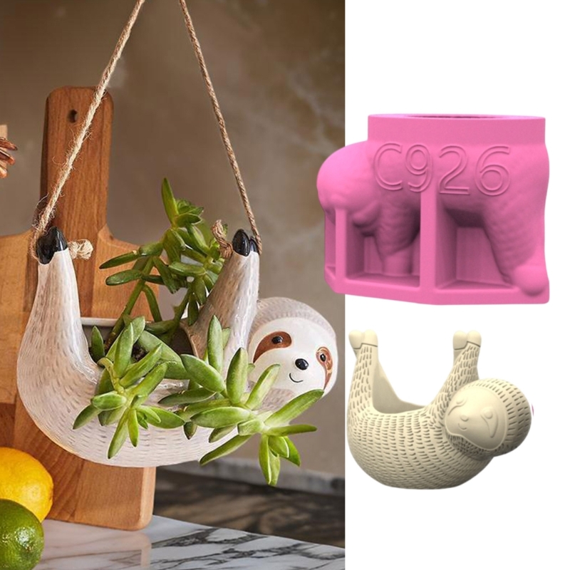 Gardening Tools Cute - 11 センチメートルかわいいナマケモノ置物形状シリコーン金型 DIY 鋳造ツール多肉植物プランターポット作り家の装飾飾り金型