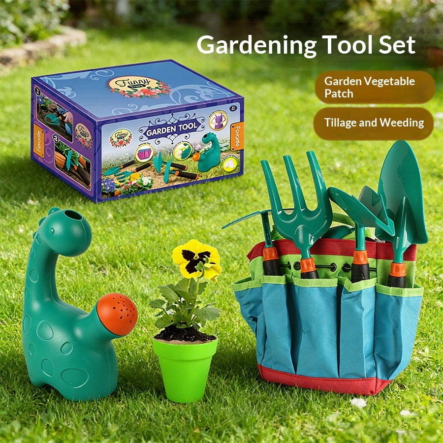 面白い子供用ガーデンツールセット、じょうろ、ツールバッグ、シ - Gardening Tools Girly のレビューと価格