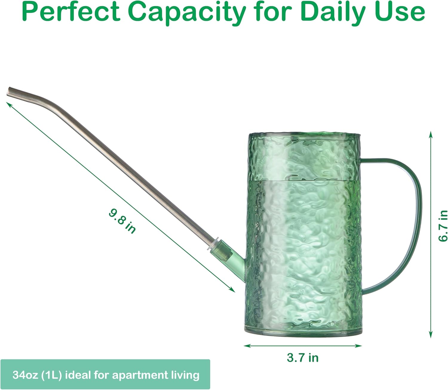 屋内植物用小型じょうろ - 34オンスの漏れ防止軽量ポット、 - Watering Can Long Spout のレビューと価格