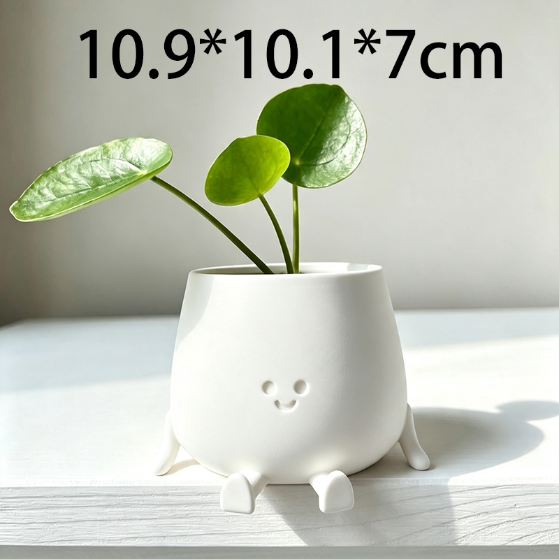 3Dプリントのかわいいスマイリーフェイス植木鉢、クリエイティ - Gardening Tools Cute のレビューと価格
