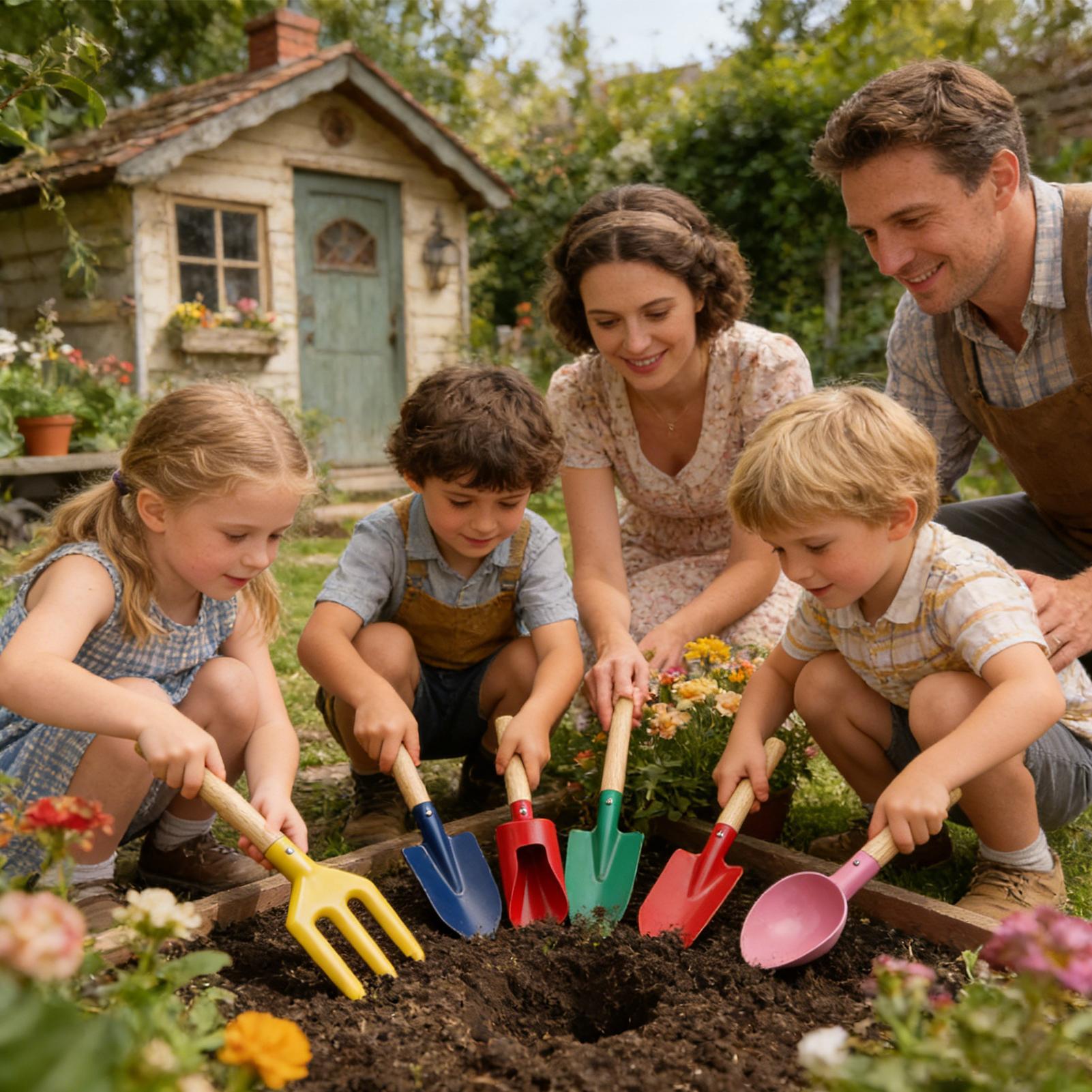キッズガーデニングキット 6個入り 子供用本物の園芸道具セッ - Gardening Tools Girly のレビューと価格