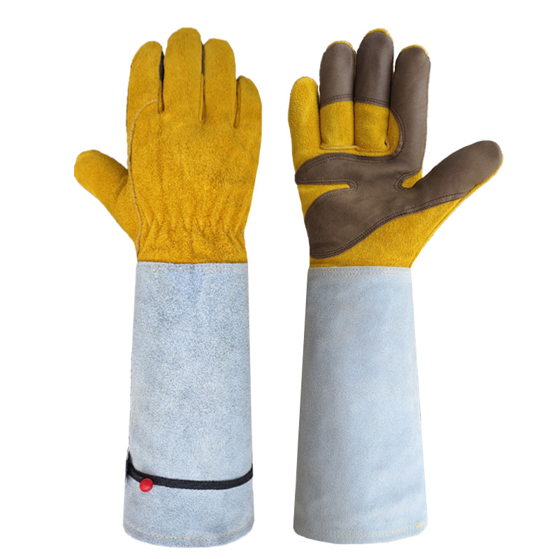 牛革ロングチューブガーデングローブ耐穿刺労働保護手袋庭建設現 - Garden Gloves Thorn Proof のレビューと価格