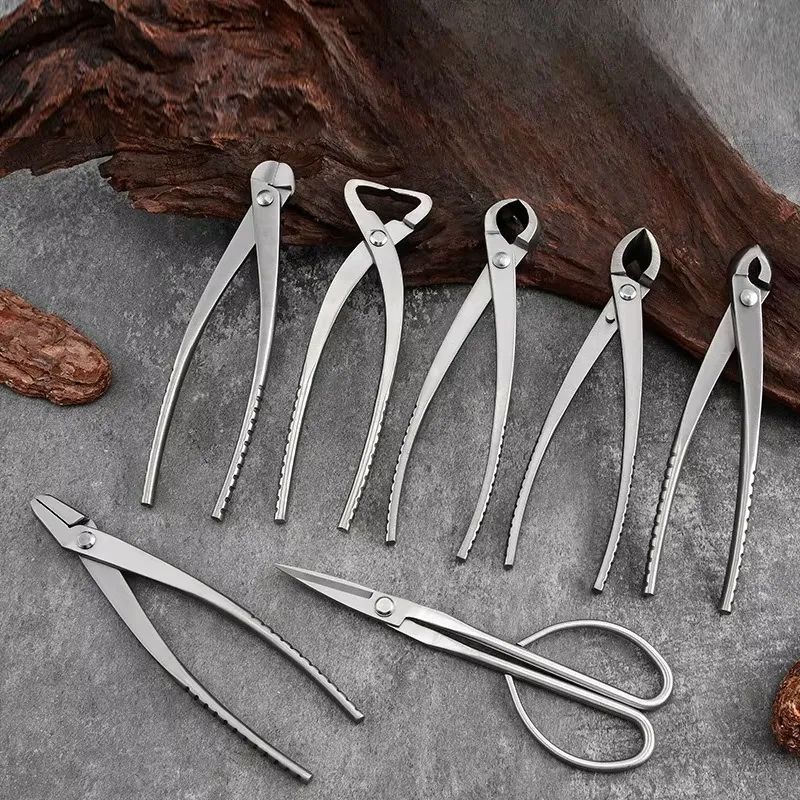 7個入り園芸盆栽ツールセット ステンレス鋼製 スポット造園鉢 - Bonsai Tool Set のレビューと価格