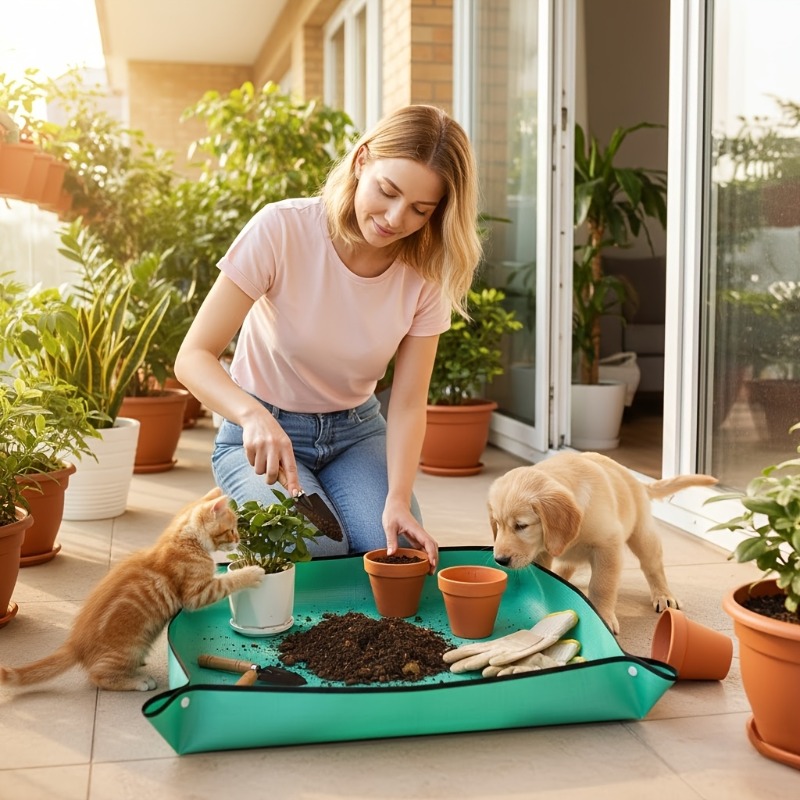 家庭菜園用マット、植物の土や鉢を交換するための道具、スペース - Gardening Tools Basket のレビューと価格