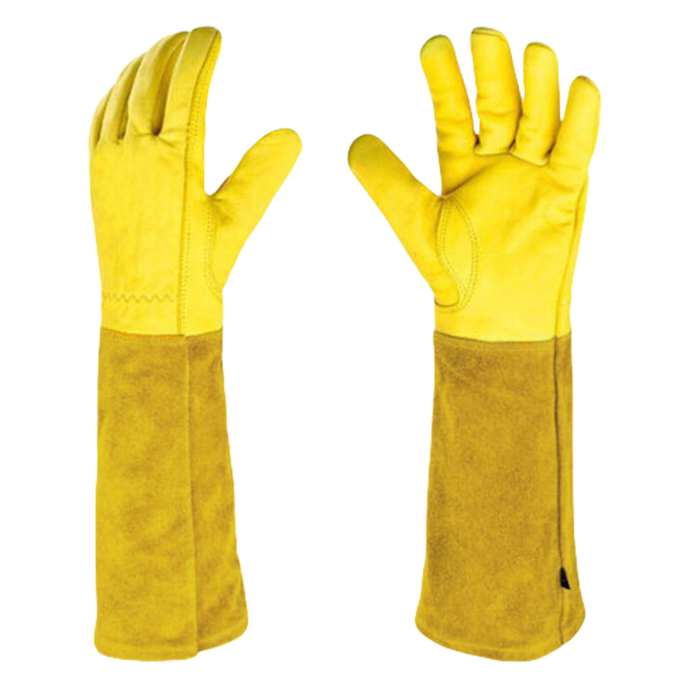 1 ペアの長い棘防止バラ剪定用手袋通気性のある園芸用手袋革製 - Garden Gloves Thorn Proof のレビューと価格