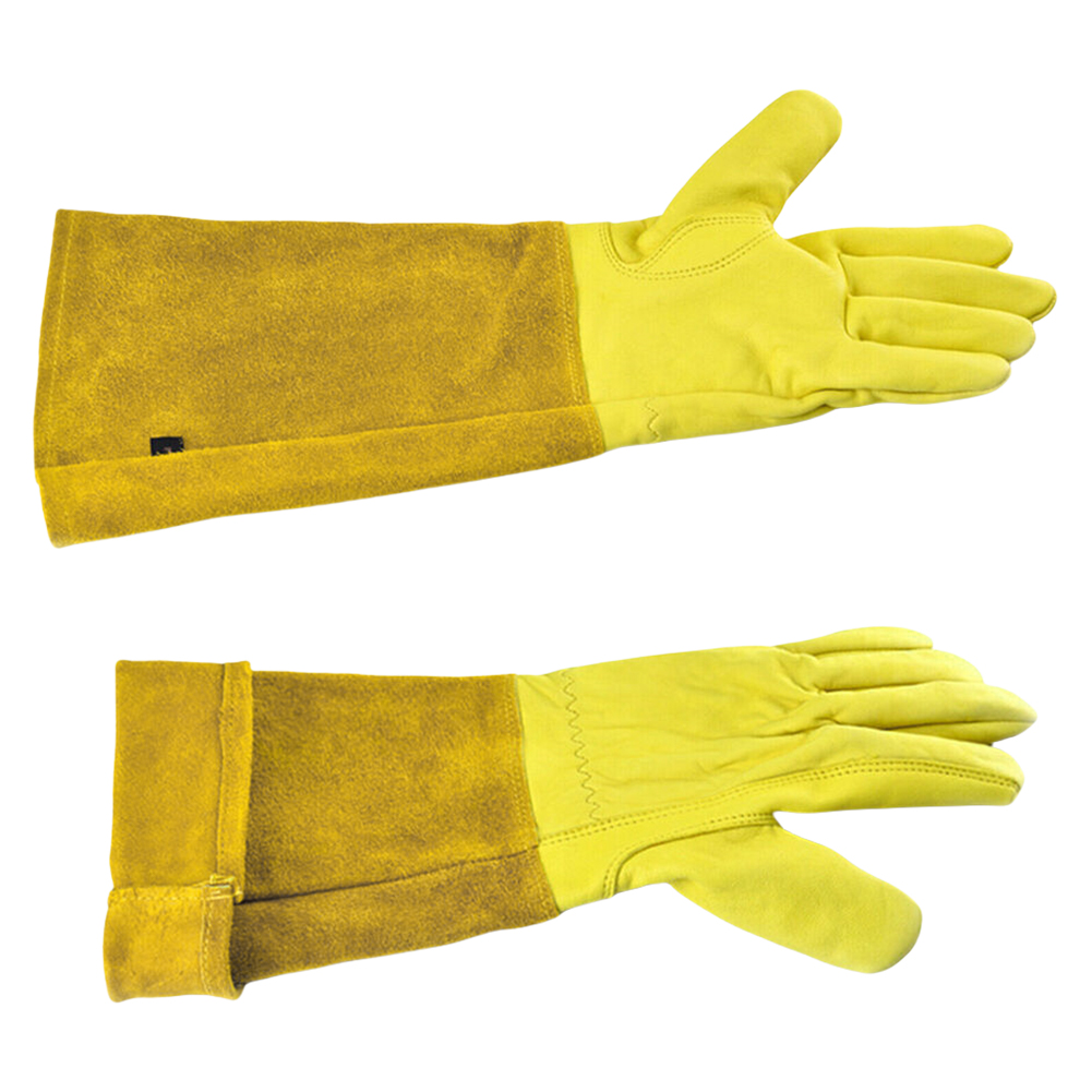 1 ペアの長い棘防止バラ剪定用手袋通気性のある園芸用手袋革製 - Garden Gloves Thorn Proof のレビューと価格