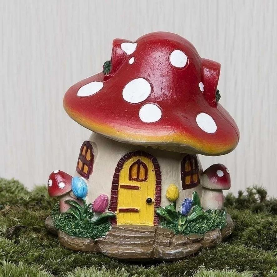 かわいい樹脂キノコの家のミニチュア、妖精の花の鉢植えの工芸品 - Gardening Tools Cute のレビューと価格
