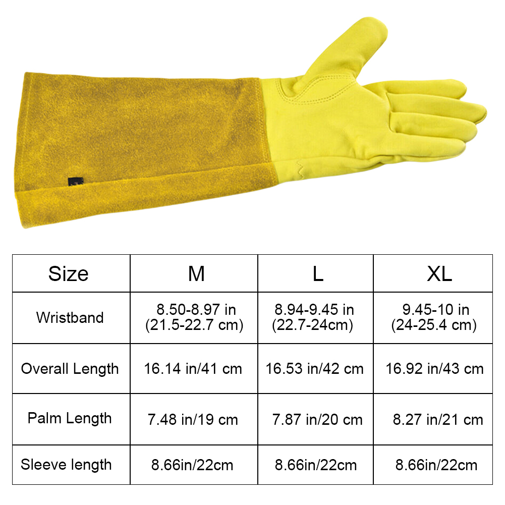 1 ペアロングとげ防止ガーデニンググローブ通気性レザーワーク - Garden Gloves Thorn Proof のレビューと価格