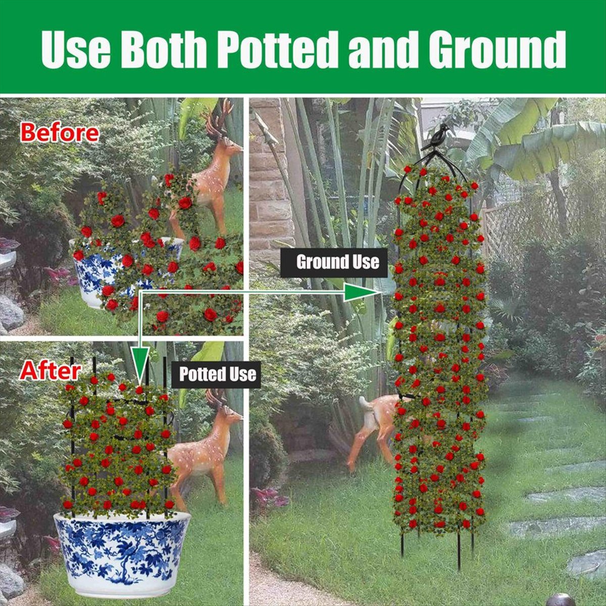 AT16 つる性植物用オベリスクトレリス、ガーデントレリス、 - Gardening Tools B&Q のレビューと価格