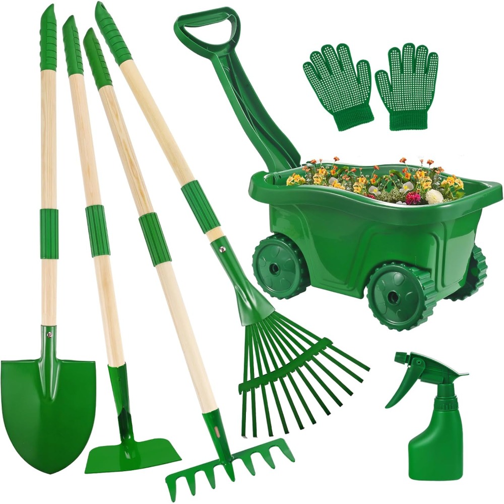 子供用ガーデニングツールセット ホイールバロー付き 幼児用  - Gardening Tools Girly のレビューと価格