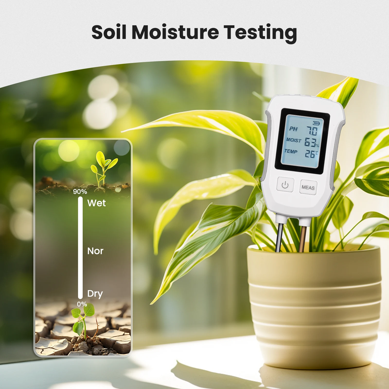 MOES 3 で 1 土壌 PH 検出器テスター液晶画面温度 - Moisture Meter Plant のレビューと価格