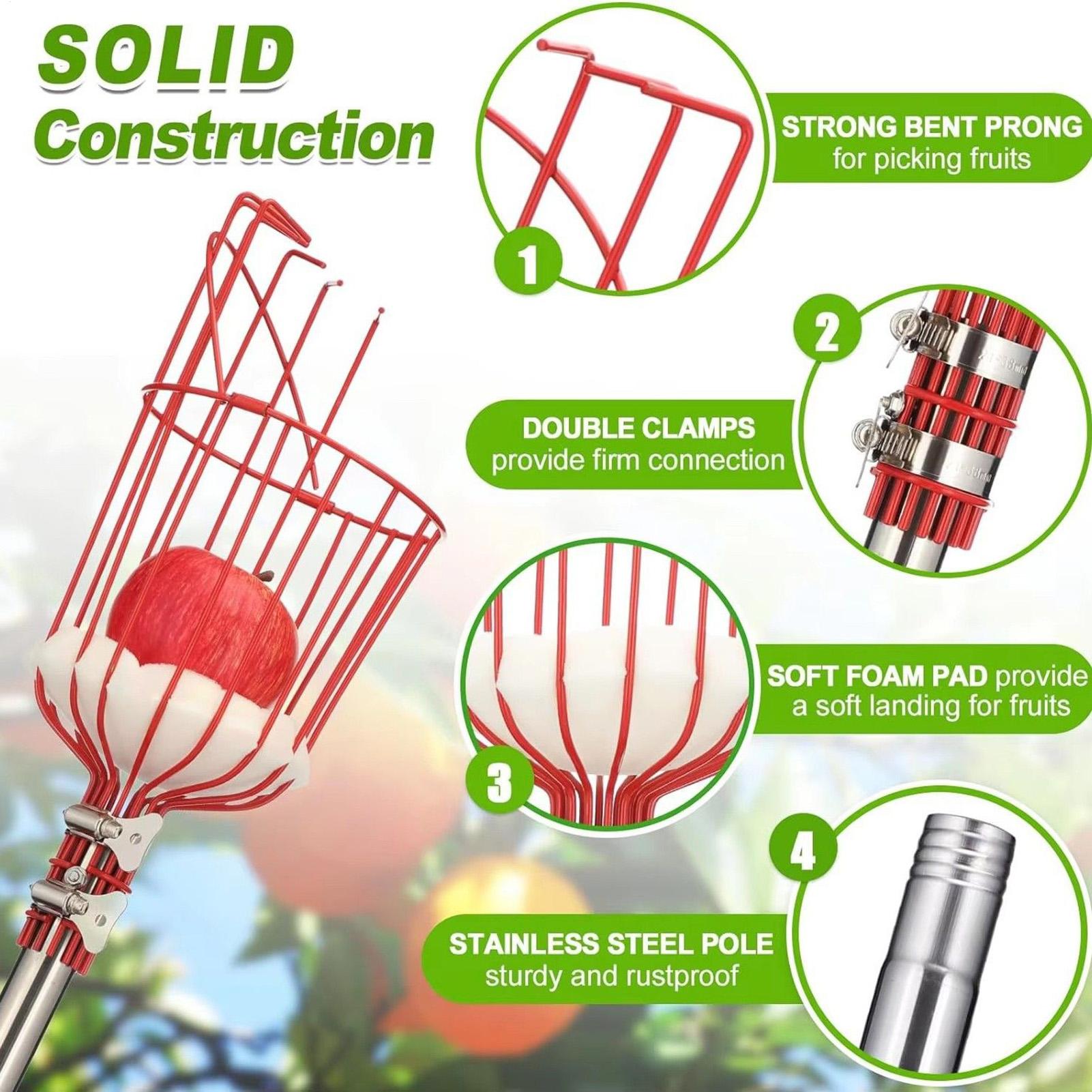フルーツピッカー、伸縮ハンドル付き深型バスケット、便利なフル - Gardening Tools Basket のレビューと価格