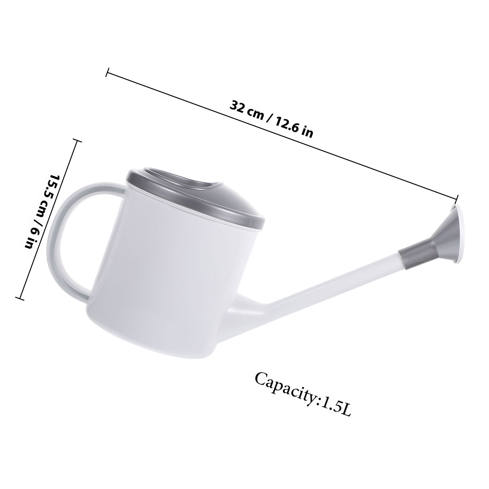 氷河グレーのプラスチック製じょうろ、長い注ぎ口と人間工学に基 - Watering Can Long Spout のレビューと価格