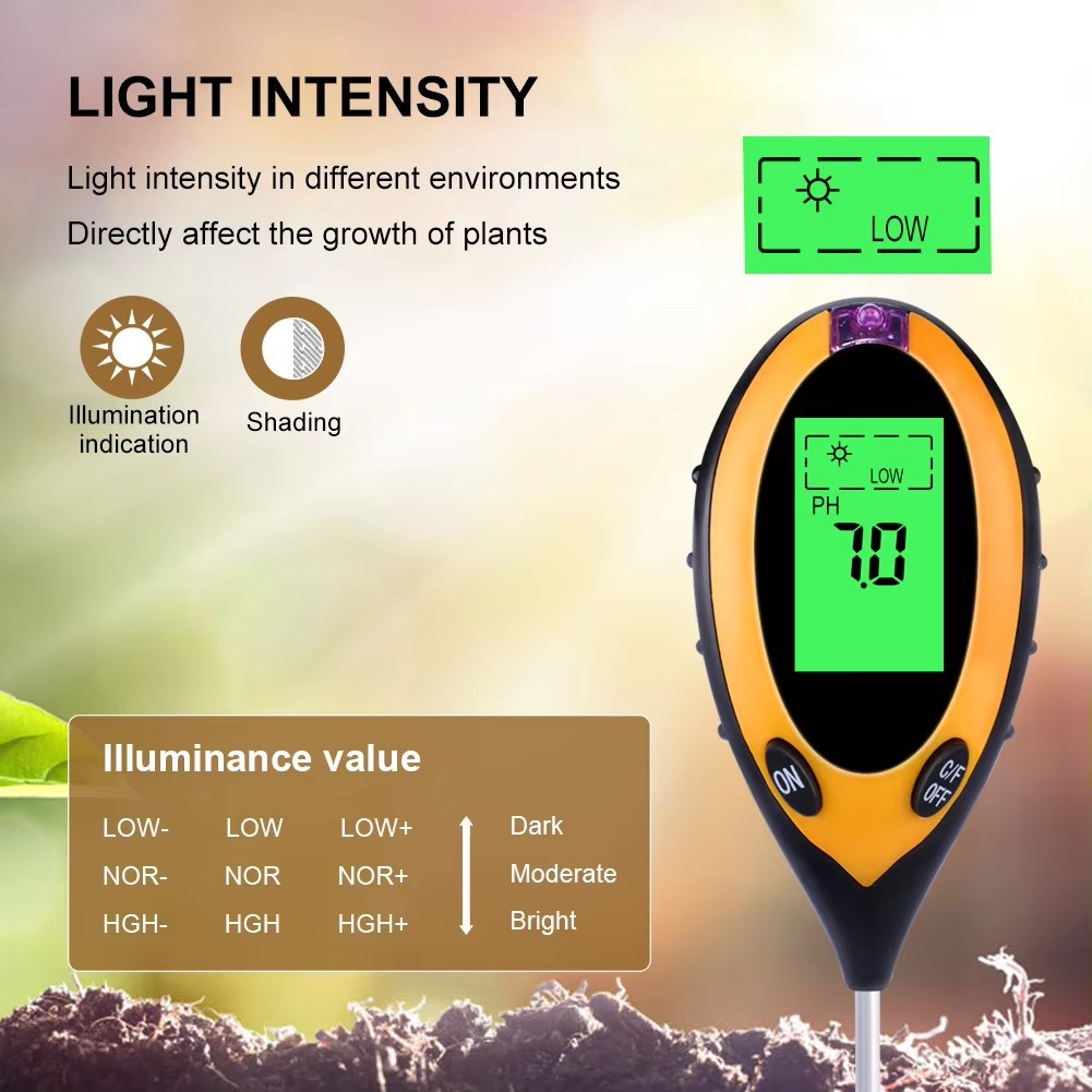 新型土壌pHメーター 3 in 1/4 in 1 pH・光・ - Moisture Meter Plant のレビューと価格