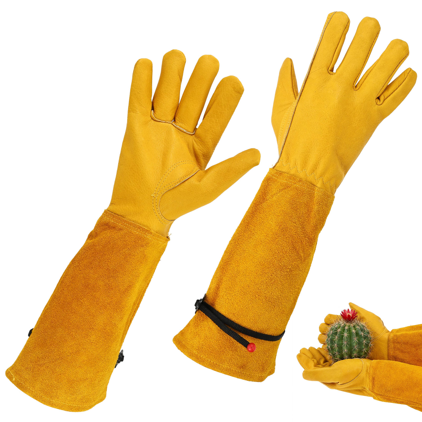 ロングガーデニンググローブ、革製、耐刺性、フラワーアレンジメ - Garden Gloves Thorn Proof のレビューと価格