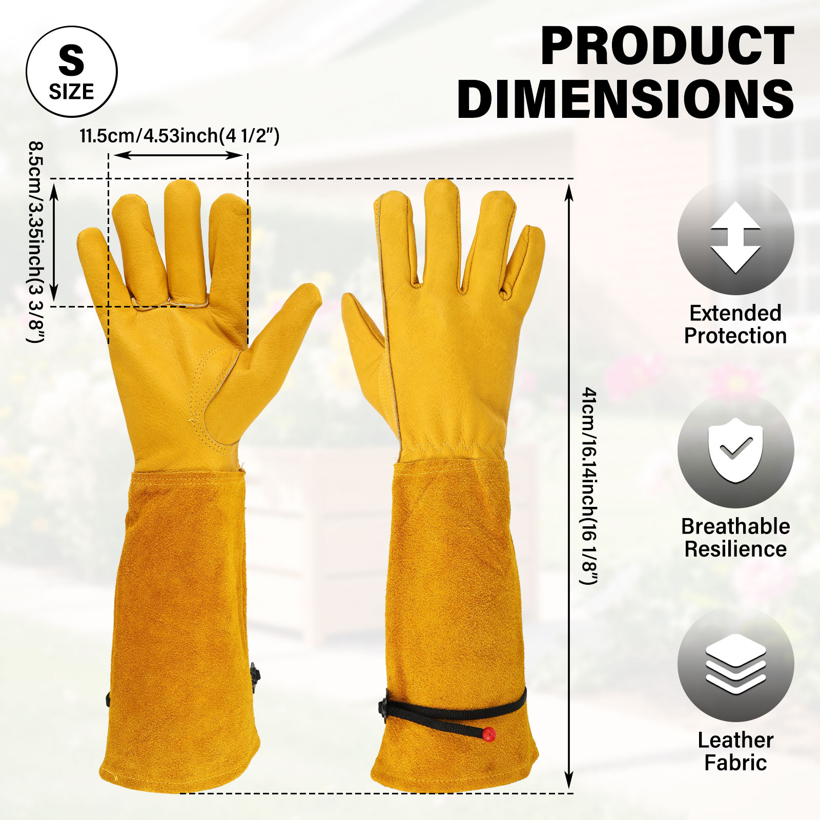 ロングガーデニンググローブ、革製、耐刺性、フラワーアレンジメ - Garden Gloves Thorn Proof のレビューと価格