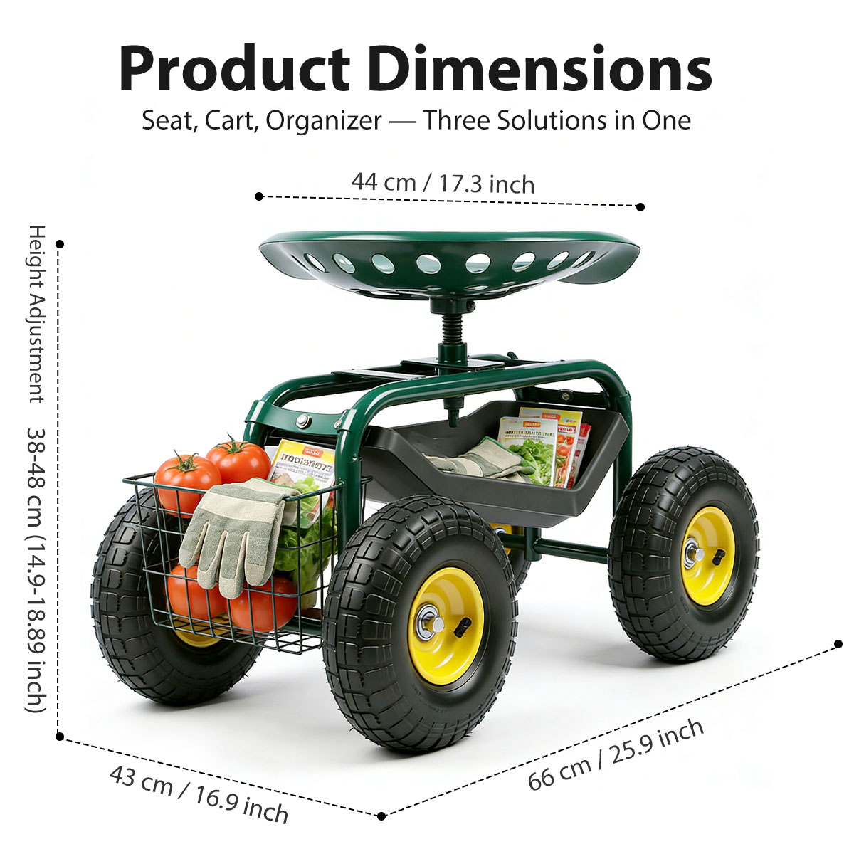 車輪付きガーデンシート、360度回転可能な調節可能なガーデン - Gardening Tools Basket のレビューと価格